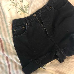 LL Bean Black High-waisted cut off Shorts, Size 8